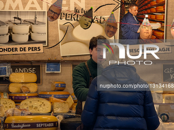Traditional Dutch Cheese Market Stall In Delft