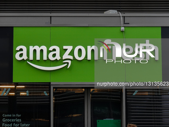 Amazon Fresh Grocery Store In Canary Wharf Business District Of London