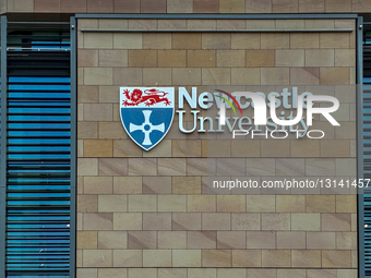 Newcastle University Institutional Signage And Logo On Campus Building Facades