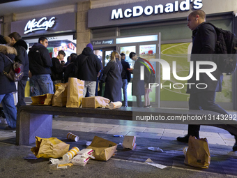 Discarded McDonald’s Packaging Outside Restaurant In Bari