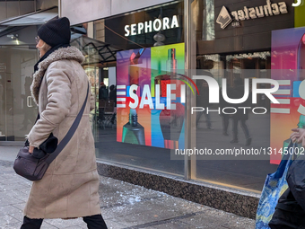 Sephora Sale Advertising And Street Reflections At GALERIA Munich Marienplatz