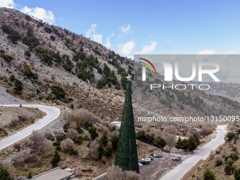 A Massive 45-meter Metal Christmas Tree In Omalos Chania
