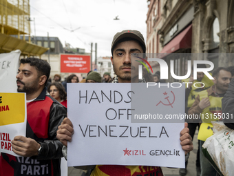 Istanbul Protesters Demonstrate Against U.S. Intervention In Venezuela