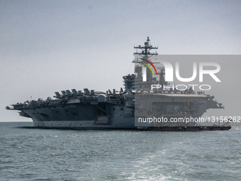 The Aircraft Carrier USS Dwight D. Eisenhower (CVN-69) In Med Sea