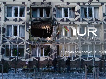 Russian drones strike medical facility in Obolonskyi district of Kyiv.