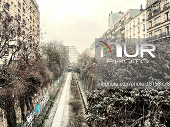 Snow In Paris, France