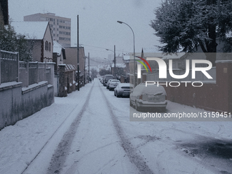 Heavy Snowfall In The Paris Suburbs