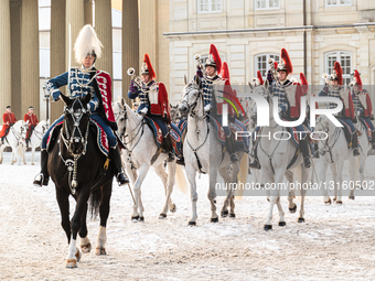 The Royal Couple Rides In The Golden Carriage To The New Year's Levee
