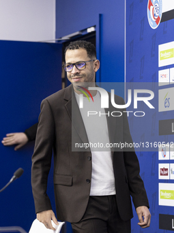 Press Conference Held By Strasbourg's British Head Coach Liam Rosenior 