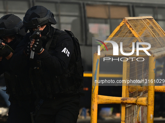 Indian ATS Commandos Conduct Mock Drill During Magh Mela Festival In Prayagraj