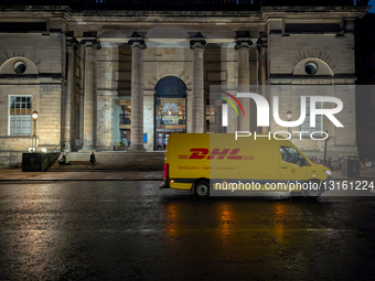 DHL Delivery Van In Edinburgh