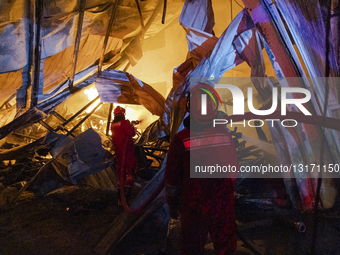 Fire Engulfs Warehouses At Clothing Market in Tirana