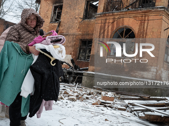 Damage reported after Russian night attack in Dniprovskyi district of Kyiv.