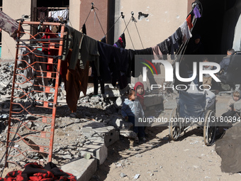 Displaced Palestinians Shelter In Damaged Gaza University