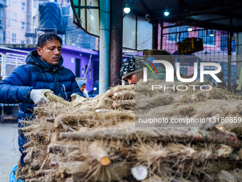 Preparations For The Maghe Sankranti Festival In Kathmandu, Nepal.