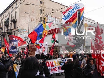 The Demonstration For Venezuela After The USA Attack In Caracas To Capture President Nicolas Maduro In Milan