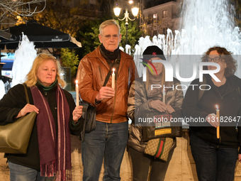 Vigil In Memory Of Renee Nicole Good Near The US Embassy In Athens