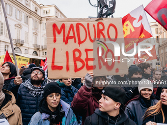 Demonstration In Support Of Venezuela In Turin