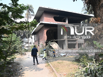 A View Of Vandalized The Former Residence Of Sheikh Mujibur Rahman In Dhaka.