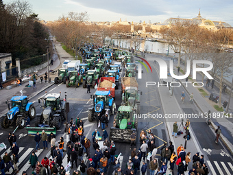 French Farmers Protest In Paris With Tractor Convoy