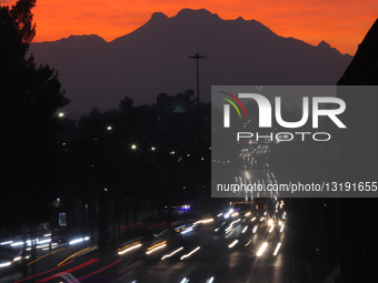 Sunset Seen Over Mexico City