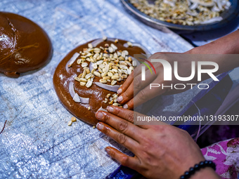 Preparing Chaku For Maghe Sankranti In Kathmandu, Nepal.