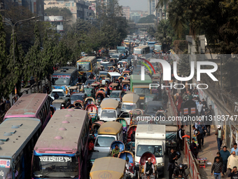 Students Block The Road In Dhaka