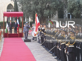 Jordanian and Lebanese Prime Ministers Review Honor Guard in Beirut