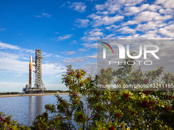 NASA's Artemis Rocket And Orion Spacecraft Rolled Out To Launchpad