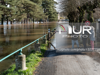 The River Overflows In Malestroit In Brittany