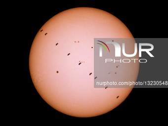 The International Space Station (ISS) Transits In Front Of The Sun