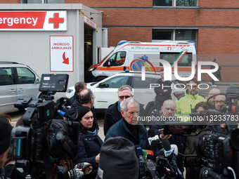 The Press Conference To Take Stock Of The Injuries And Discharge Of Two Young People Burned In The New Year's Eve Fire At Le Constellation In Crans-Montana In Switzerland Hospitalized At Niguarda Hospital In Milan