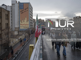 Anti-U.S. And Israeli Billboard And Mural In Tehran