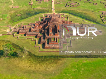 Aerial View Of Somapura Mahavihara In Naogaon