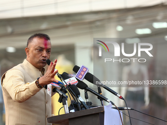 Nepali Congress Holds Election Campaign Rally With Gagan Thapa As Prime Ministerial Candidate Ahead Of The Parliamentary Election