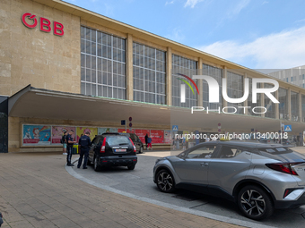 Austrian Police Check At Vienna Westbahnhof