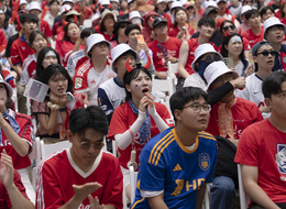 Hundreds Of South Korean Fans Cheer During World Cup Match Against Mexico