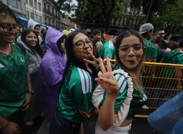 Mexicans Support Mexico National Team At FIFA Fan Fest