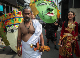 Cultural Parade Celebrating The Anniversary Of  Village In Indonesia 
