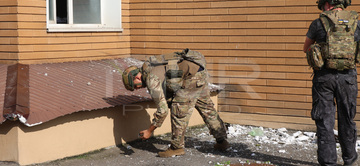 Gallery cover photo: Russian drone crashes into apartment in Kharkiv high-rise.