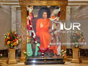 Large portrait of Sai Baba