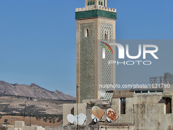Minaret of a mosque in the city of Fez