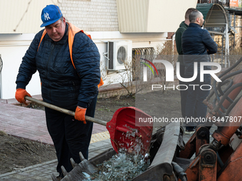 Aftermath of massive Russian attack in Brovary.