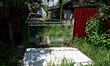 ZAPORIZHZHIA REGION, UKRAINE - MAY 18, 2023 - A collapsed fragment of the fence is seen as...