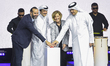 Google Cloud Qatar Country Manager, Ghassan Kosta (L) Minister of State and Chairman of Qa...