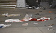 Blood at the scene. Multiple pedestrians were struck in Manhattan, New York City, United S...