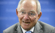 German Finance Minister Wolfgan Schaeuble  talks to the press after  the Ecofin Finance Mi...