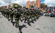 Colombia's military female members take part during the annual parade of the celebration o...