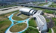 HANGZHOU, CHINA - JULY 25, 2023 - The Bapu Drainage pumping Station is seen from the air i...
