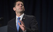 United States Speaker of the House Paul Ryan (Republican of Wisconsin) delivers remarks du...